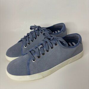 Vionic Sunny Brinley Sneakers Water Resistant Suede Lace Up Shoes Light Blue 7.5